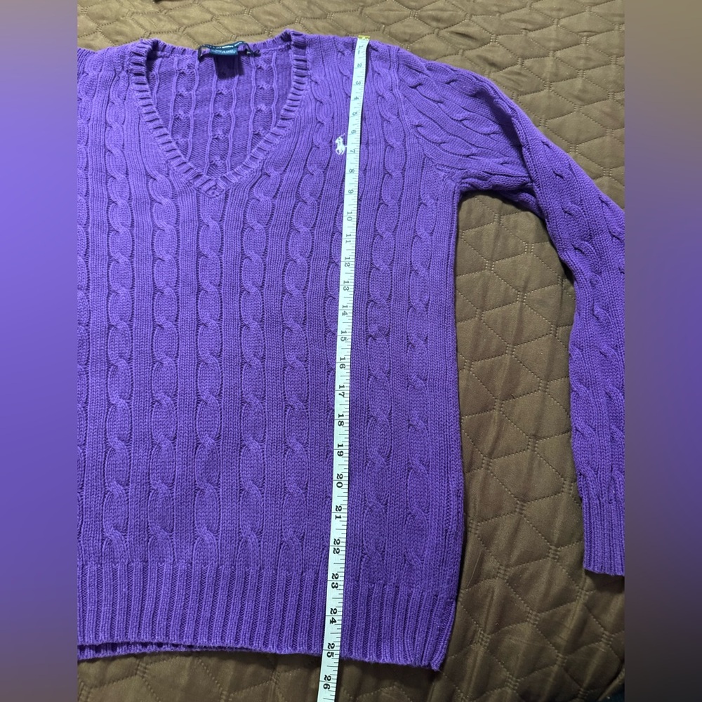Polo by Ralph Lauren Men's Red and Purple V-Neck Sweaters, Bundle of 2 - Picture 5 of 10